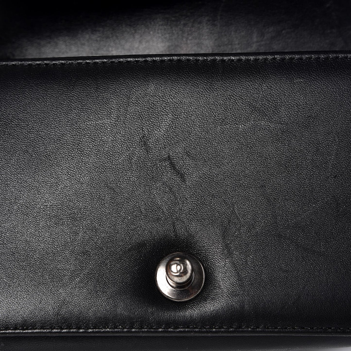 Calfskin Crystal Studded Small Studded Boy Flap Black