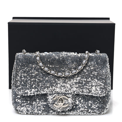 Chanel Sequin Mini Rectangular Flap Silver 11 of 11