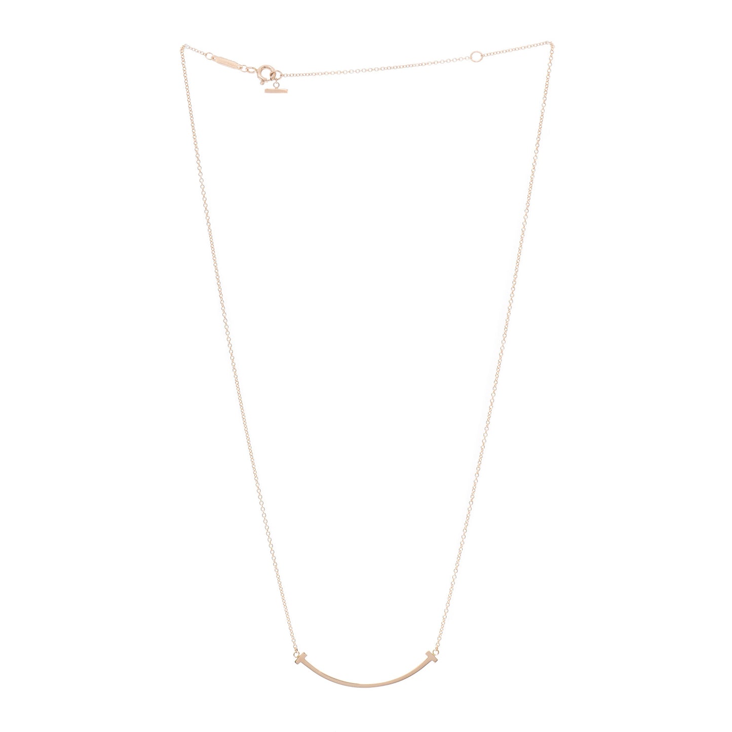 18K Rose Gold Small T Smile Pendant Necklace