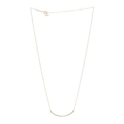 Tiffany 18K Rose Gold Small T Smile Pendant Necklace 3 of 6