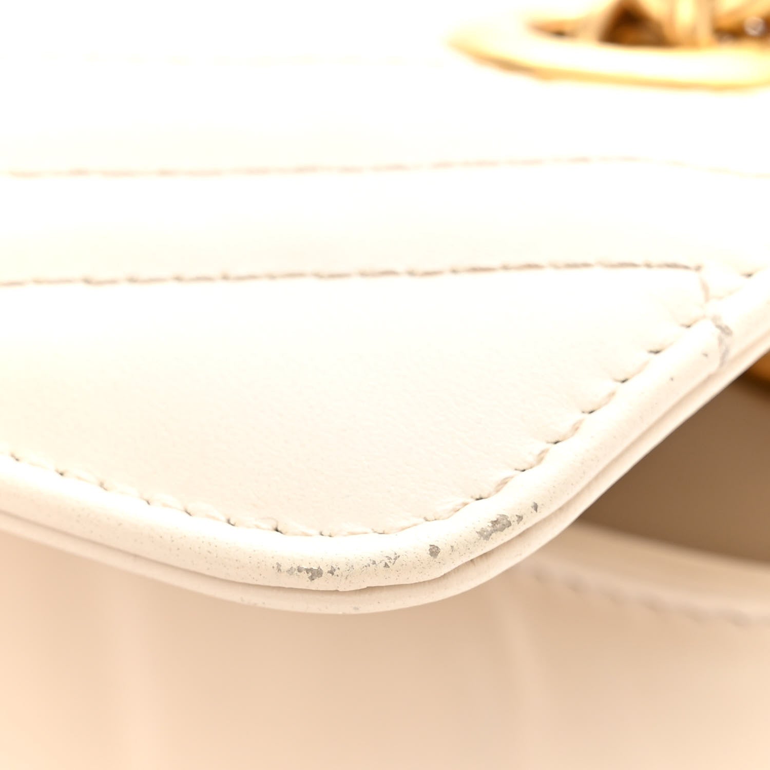 Gucci Calfskin Matelasse Small GG Marmont Shoulder Bag White 12 of 14