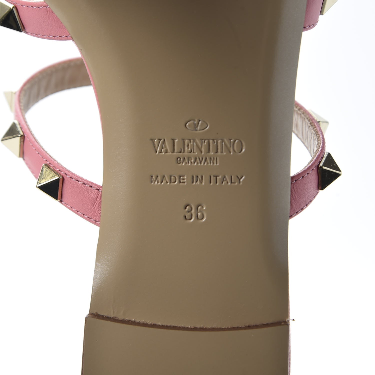 Valentino Garavani Nappa Rockstud Caged Flat Slide Sandals 36 Paradise Rose 7 of 9