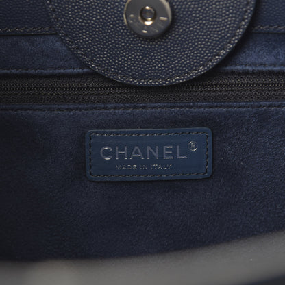 Chanel Caviar Large Studded Deauville Tote Navy 8 of 10