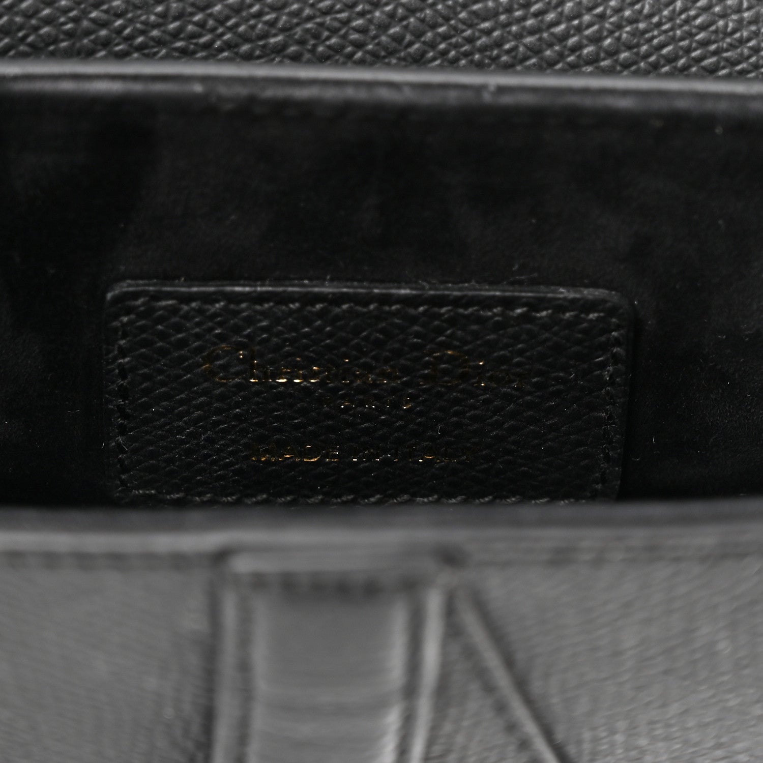 Christian Dior Grained Calfskin Mini Saddle Bag With Strap Black 6 of 10