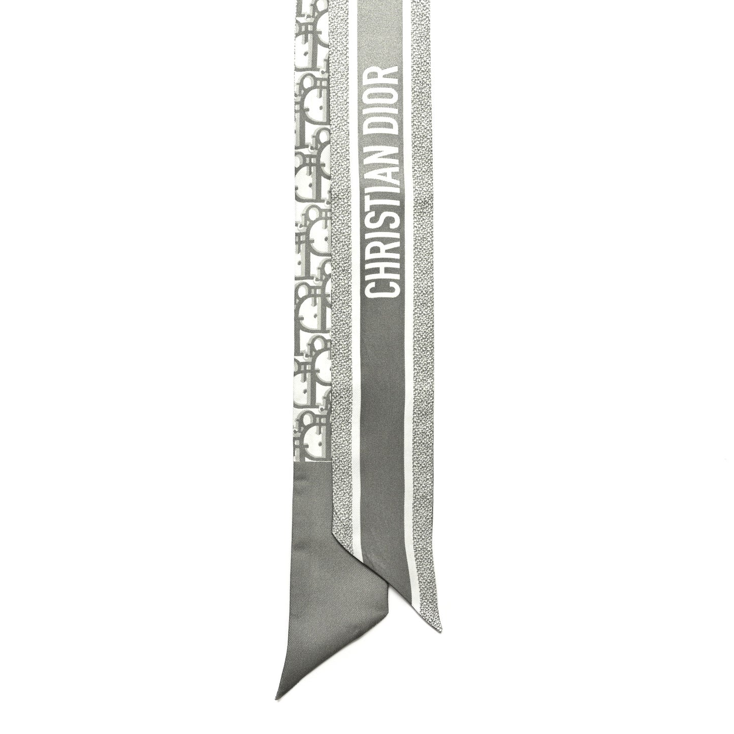 Silk Oblique Mitzah Scarf Grey