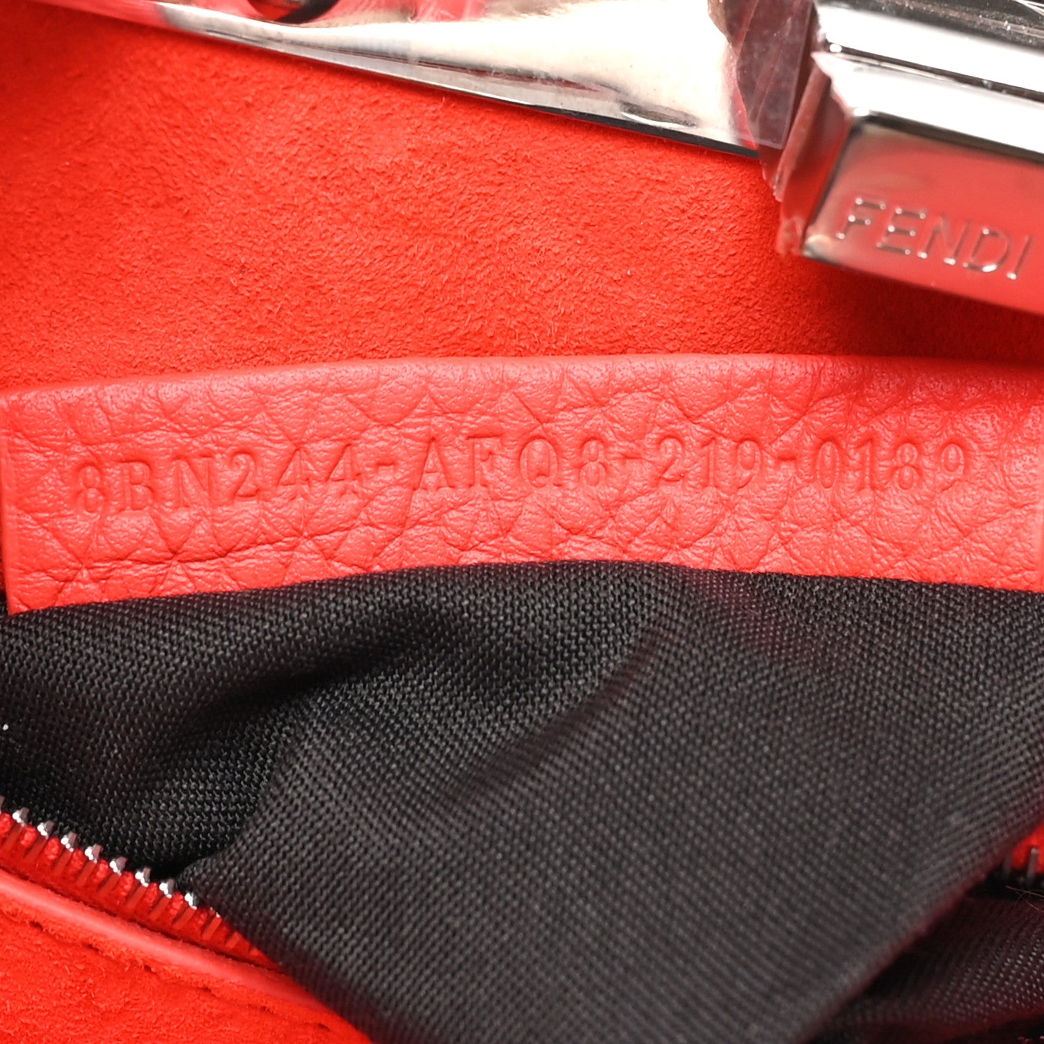 Fendi Vitello Granato Camoscio Selleria Macro Stitchings Mini Peekaboo Iconic Satchel Tullipano 6 of 10