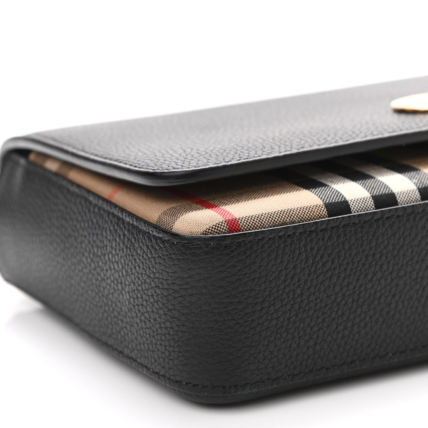 Grainy Calfskin Vintage Check Hampshire Crossbody Black