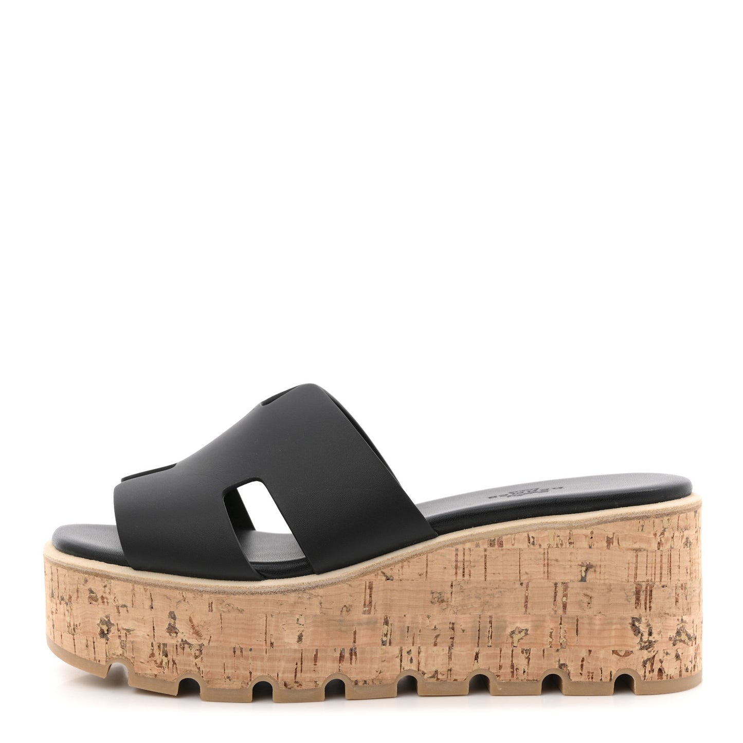 Calfskin Cork Eze 30 Sandals 38 Black