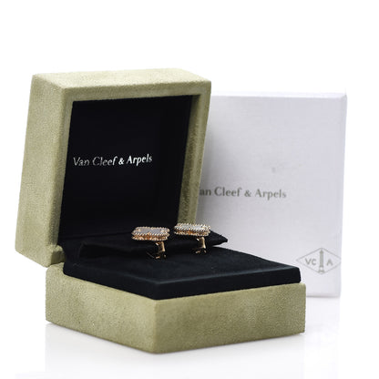 Van Cleef & Arpels 18K Yellow Gold Mother of Pearl Vintage Alhambra Earrings 5 of 5