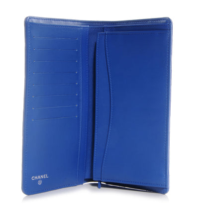 Chanel Patent Quilted Yen Wallet Dark Blue 5 of 8