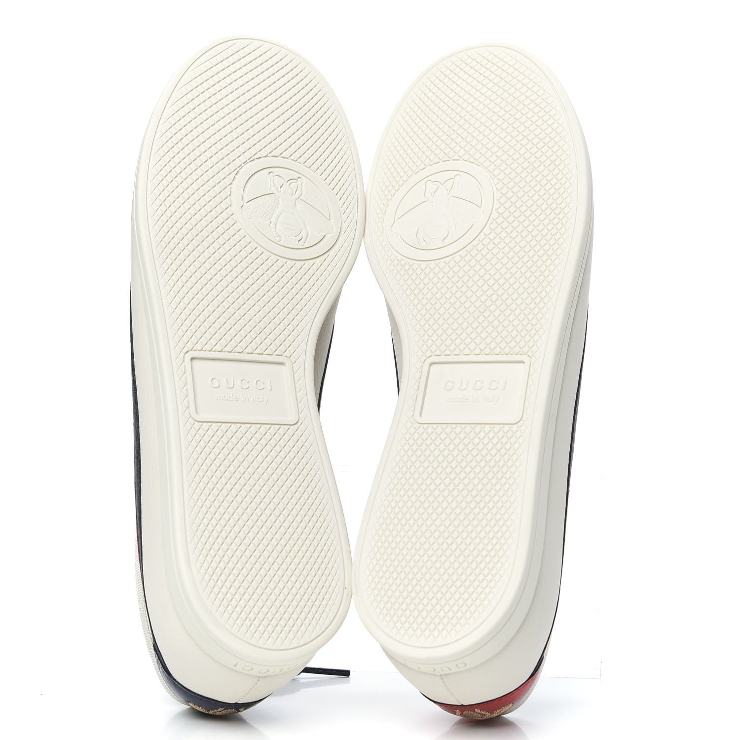 Gucci Calfskin Mens Web Falacer Sneakers 8 White Blue 5 of 8