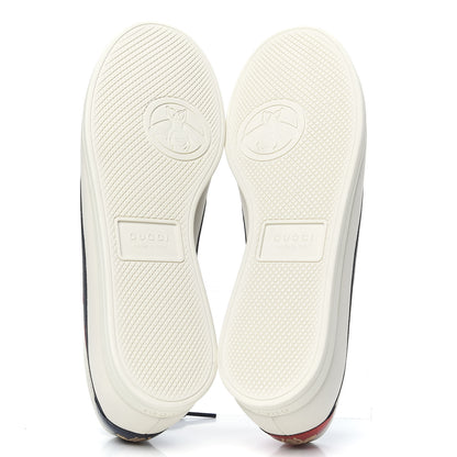 Gucci Calfskin Mens Web Falacer Sneakers 8 White Blue 5 of 8