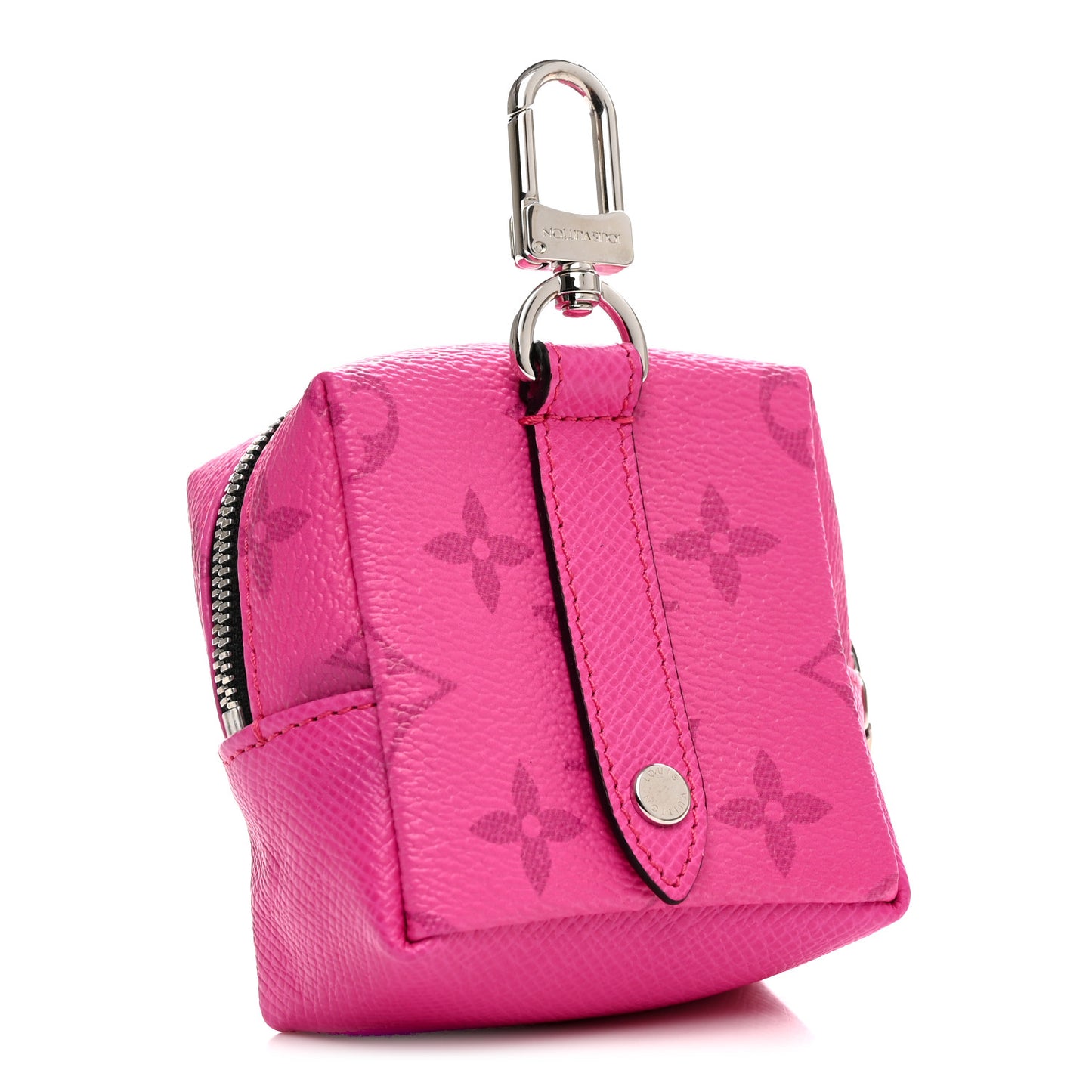 Taigarama Box Pouch Bag Charm Key Ring Fuchsia