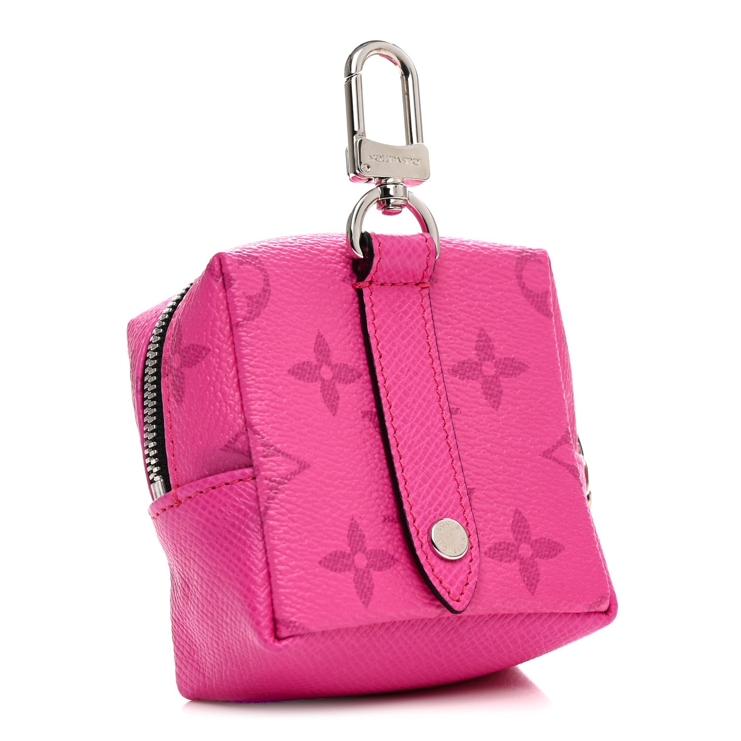 Louis Vuitton Taigarama Box Pouch Bag Charm Key Ring Fuchsia 3 of 9
