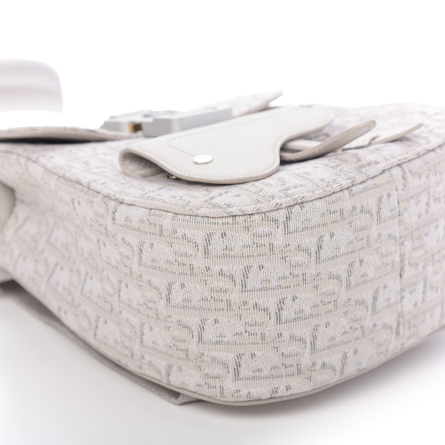 HOMME Oblique Jacquard Calfskin Mini Saddle Backpack Beige