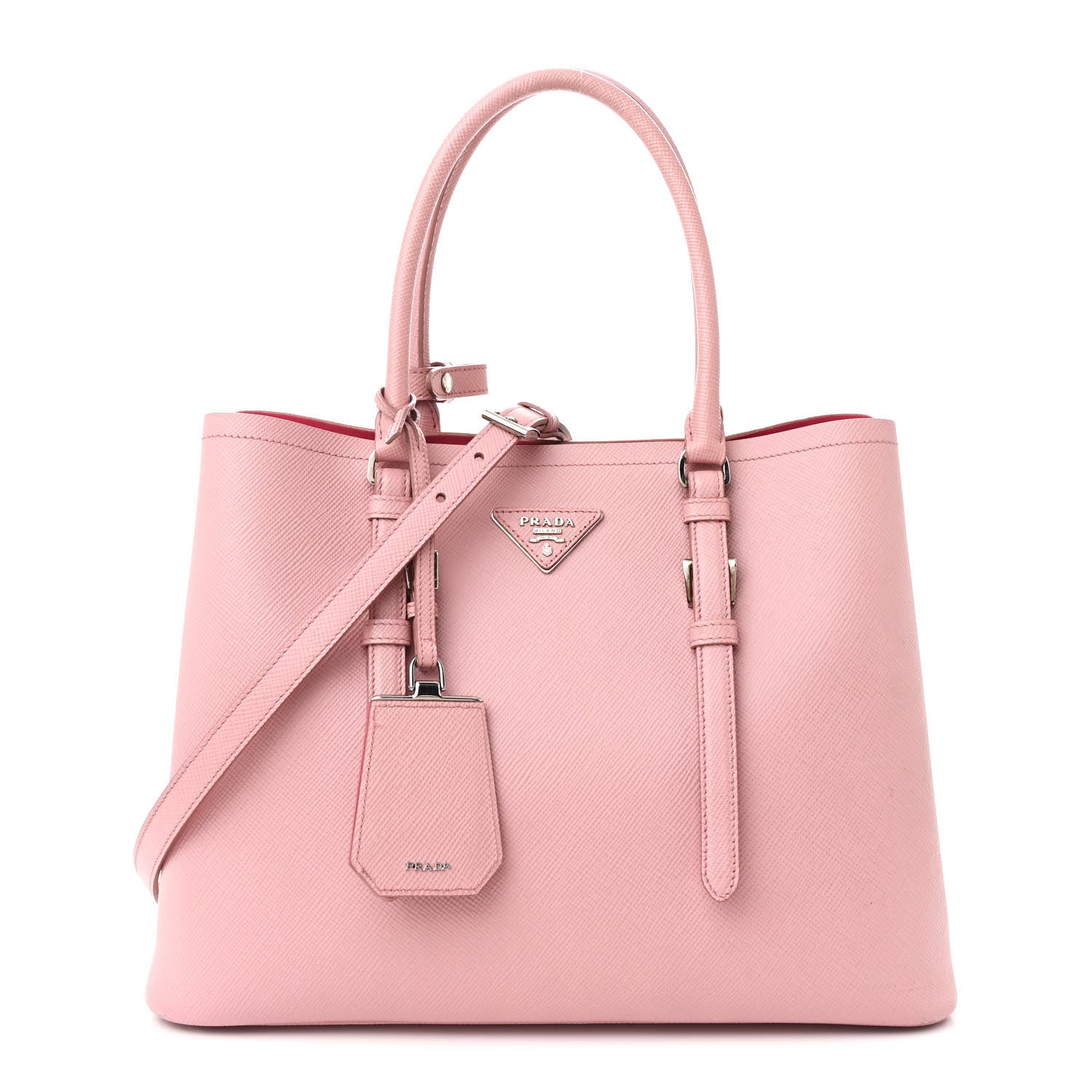 Prada Saffiano Cuir Medium Double Handle Tote Pesco 1 of 15