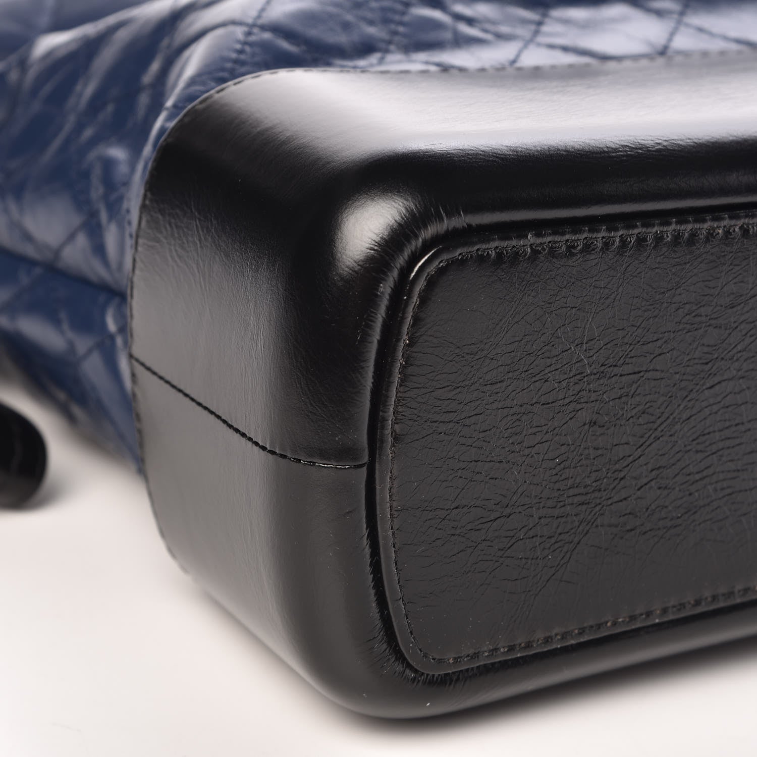 Chanel Aged Calfskin Quilted Large Gabrielle Shopping Tote Navy Black 8 of 9