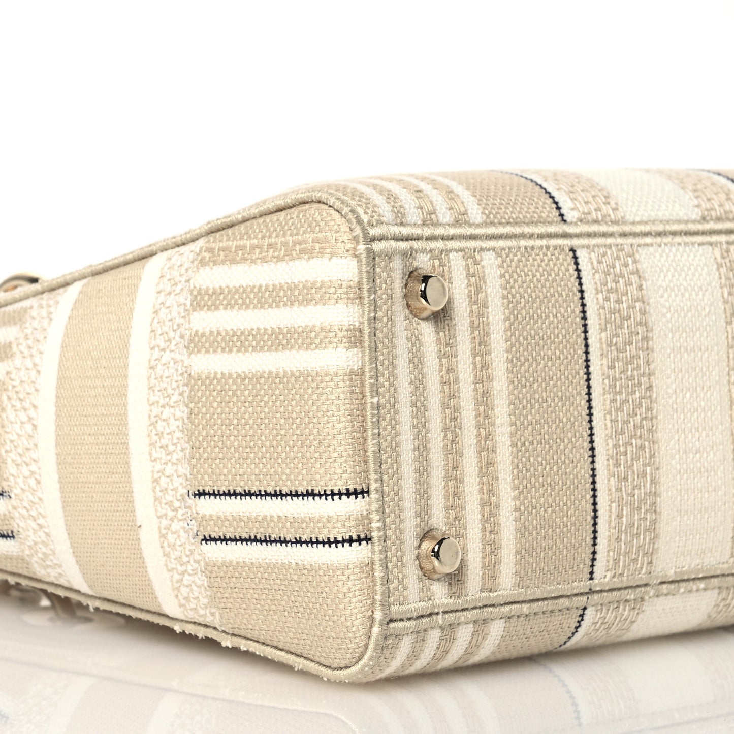 Canvas Embroidered Medium Stripes Lady D-Lite Beige