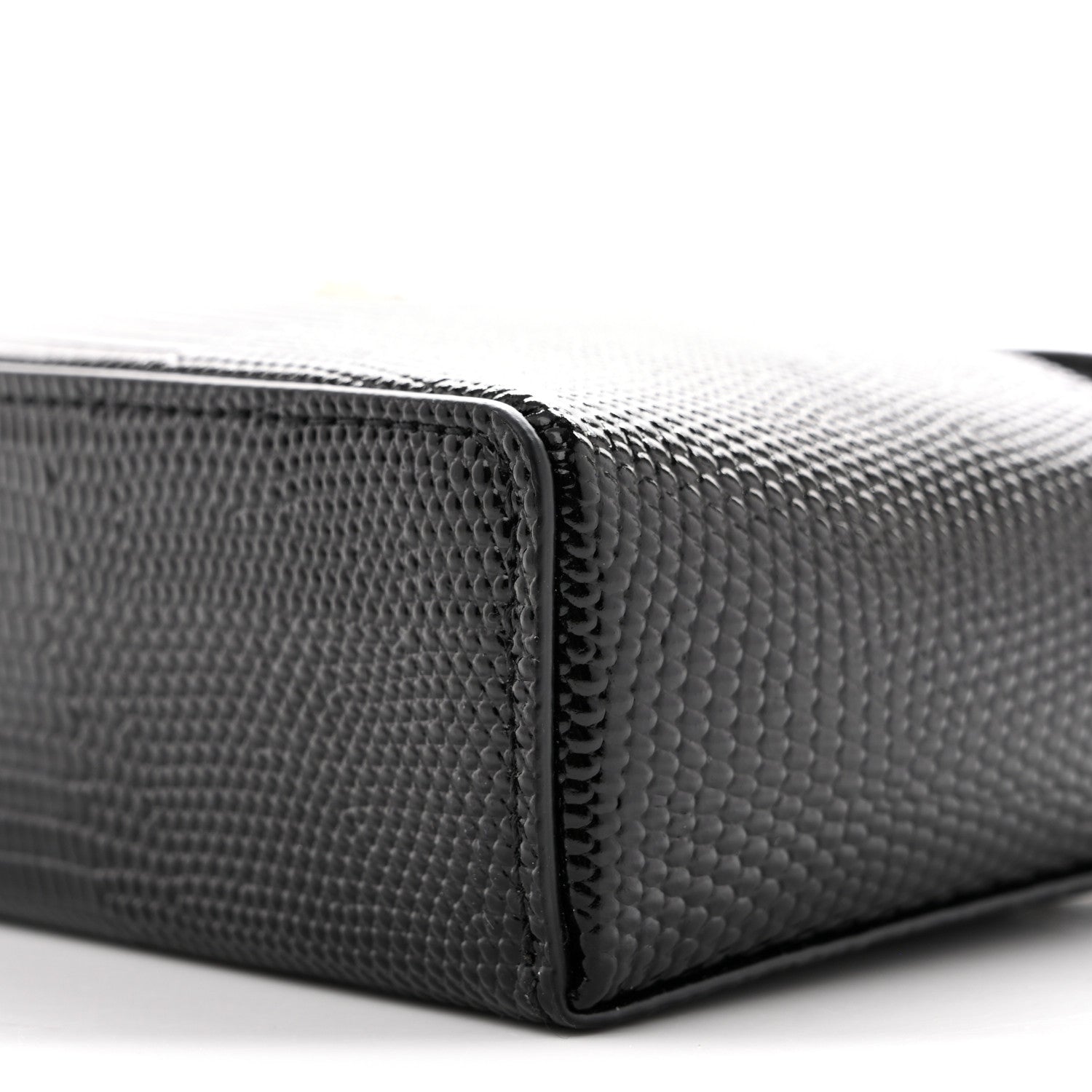 Chanel Lizard Embossed Calfskin Top Handle Slim Vanity With Chain Black 9 of 11