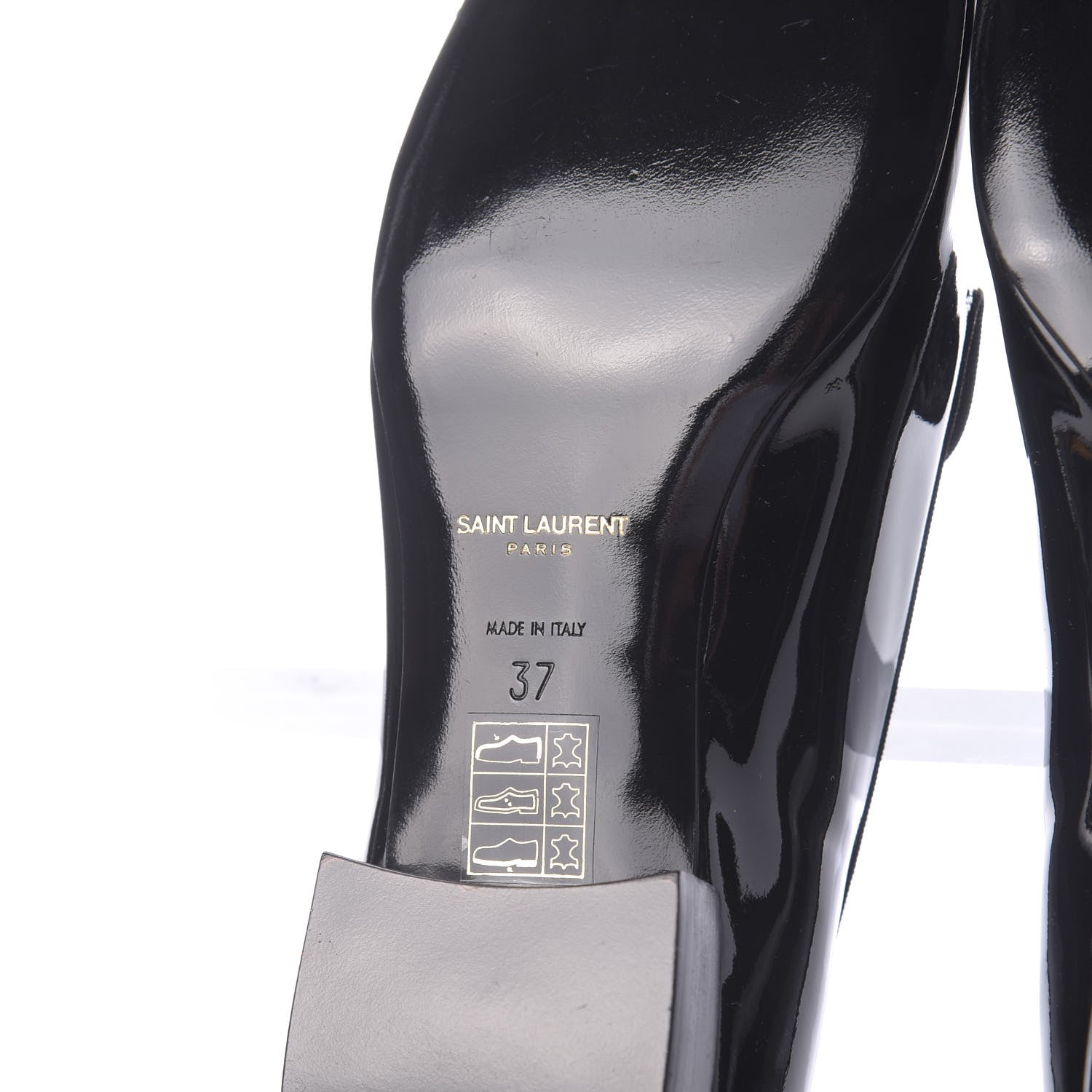 Saint Laurent Patent Calfskin Smoking Slipper Flat Loafers 37 Black 8 of 11