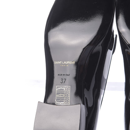 Saint Laurent Patent Calfskin Smoking Slipper Flat Loafers 37 Black 8 of 11