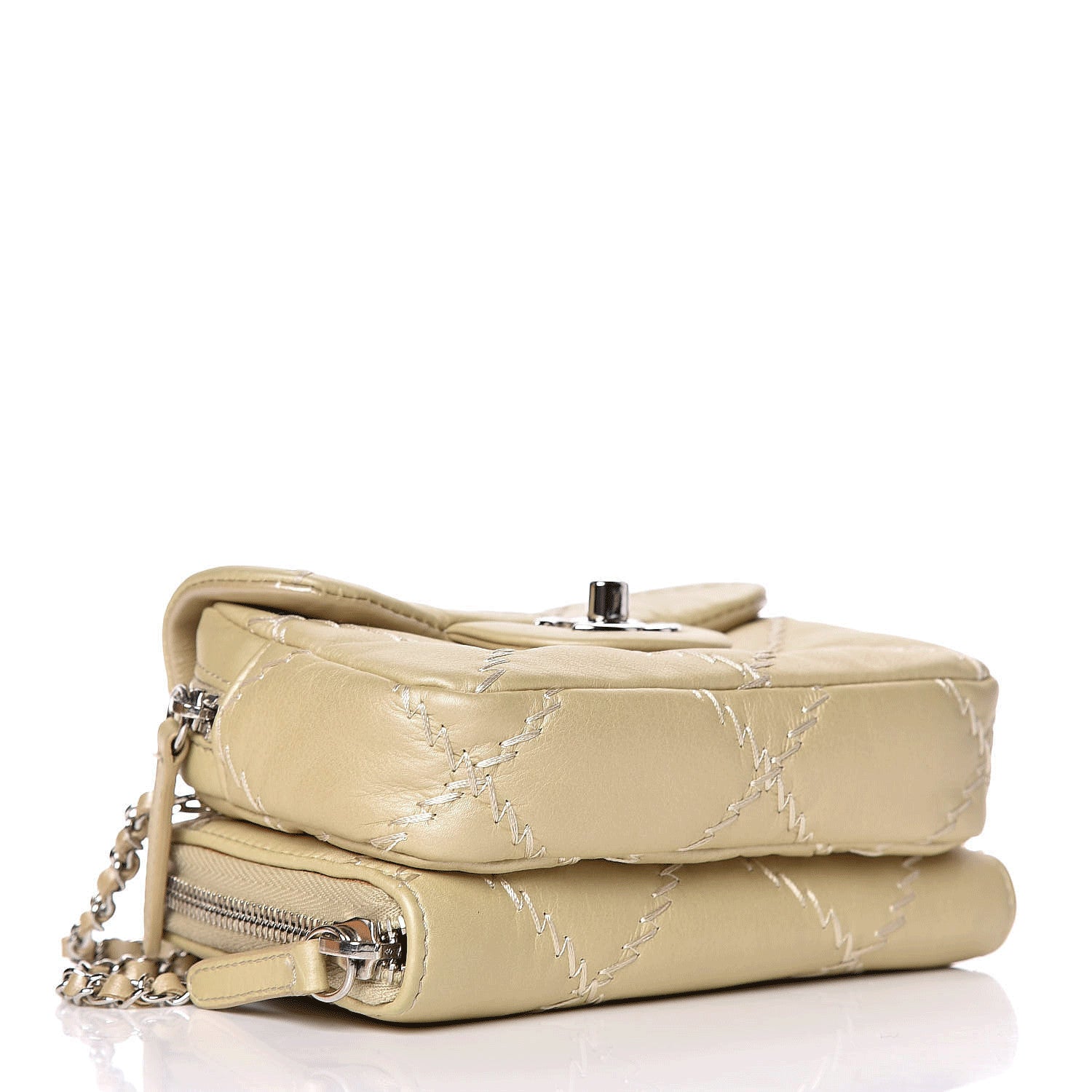 Chanel Metallic Lambskin Stitched New Mini Flap Gold 4 of 12
