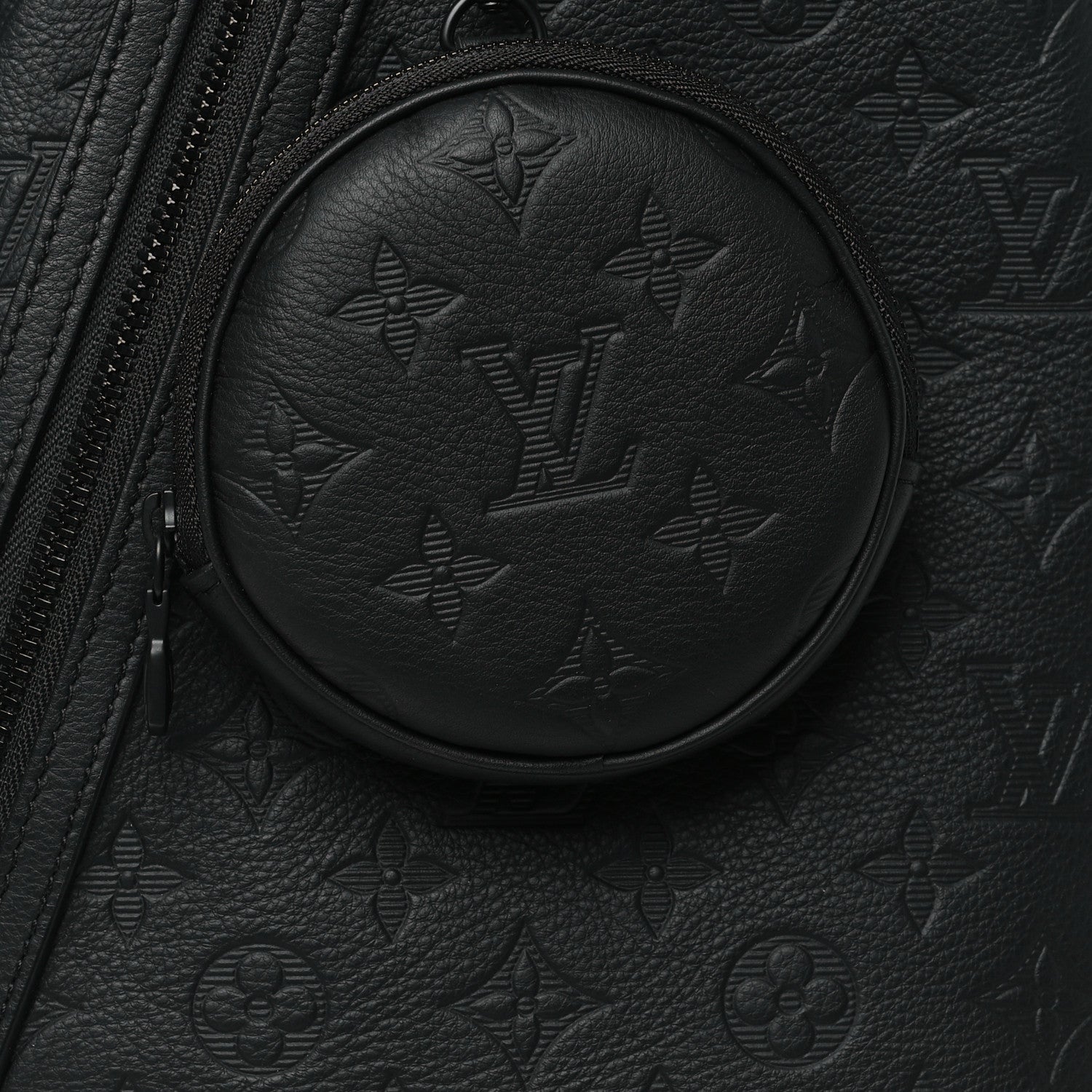 Louis Vuitton Calfskin Shadow Monogram Duo Slingbag Black 8 of 11