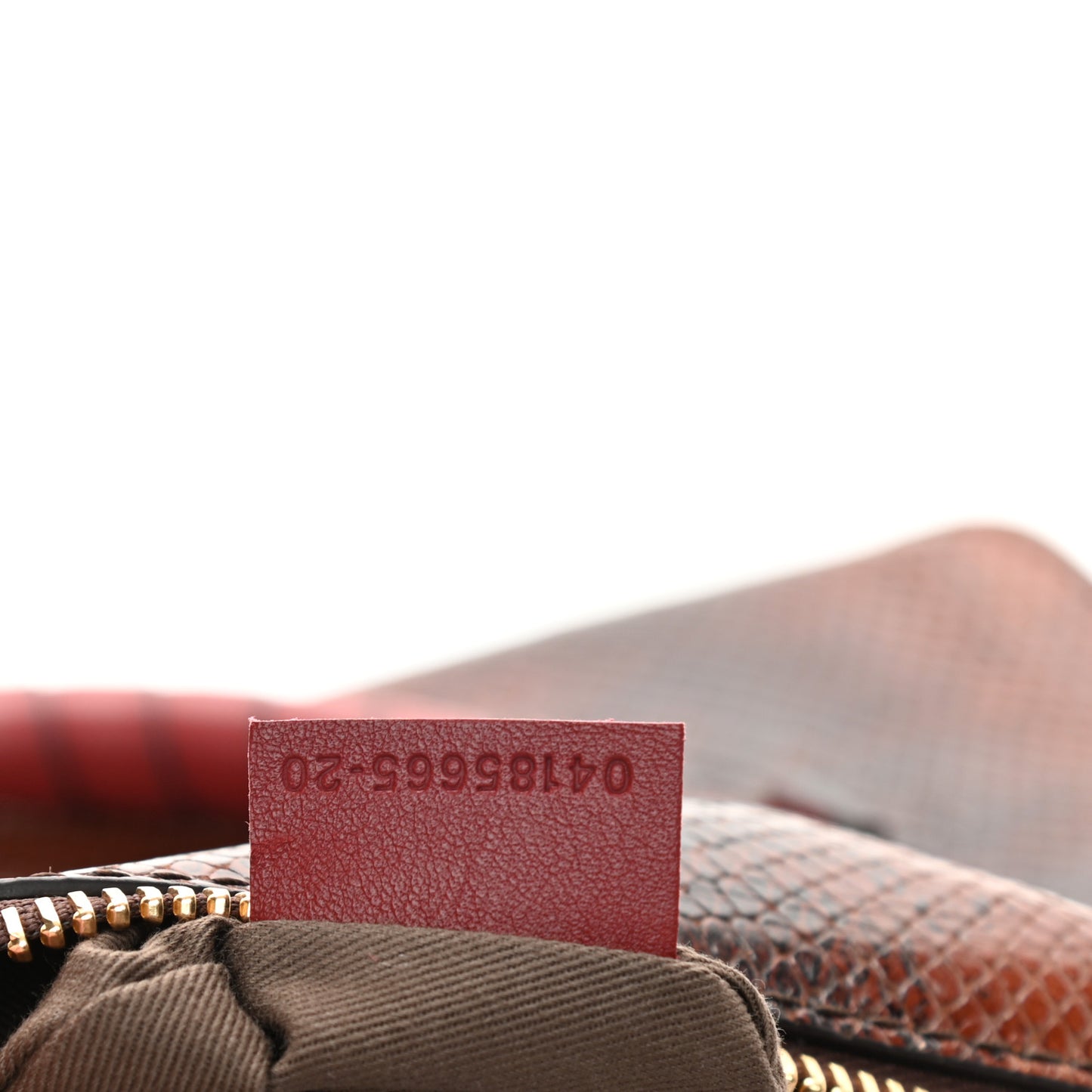 Calfskin Watersnake Embossed Medium Marcie Satchel Sepia Brown