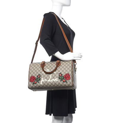 Gucci GG Supreme Monogram Blind for Love Embroidered Medium Boston Beige Tuscany 2 of 11