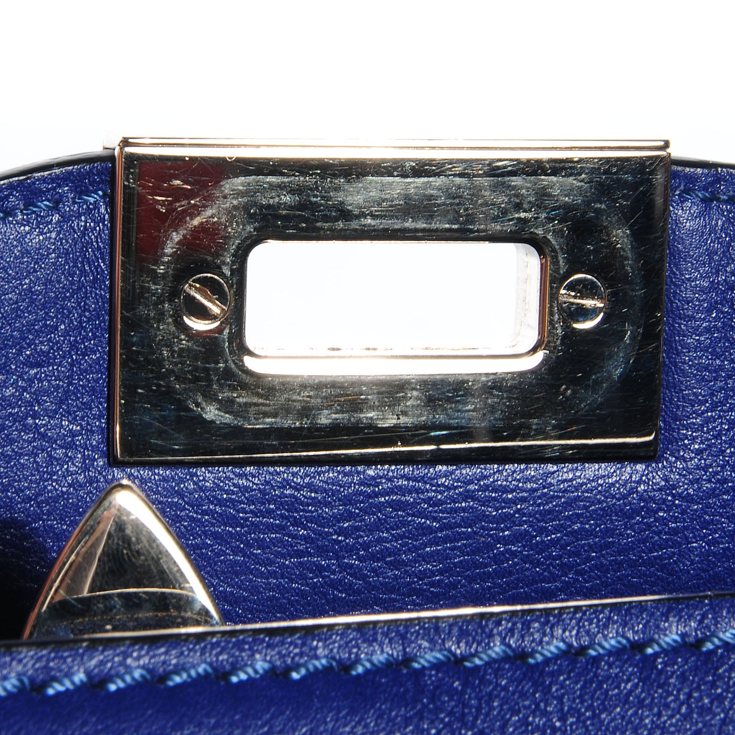 Valentino Garavani Vitello Rockstud Double Handle Tote Blue China 9 of 11