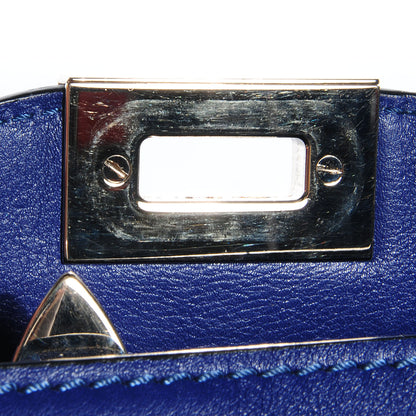 Valentino Garavani Vitello Rockstud Double Handle Tote Blue China 9 of 11
