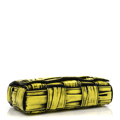 Bottega Veneta Patent Maxi Intrecciato Padded Cassette Crossbody Bag New Chartreuse Black 4 of 11