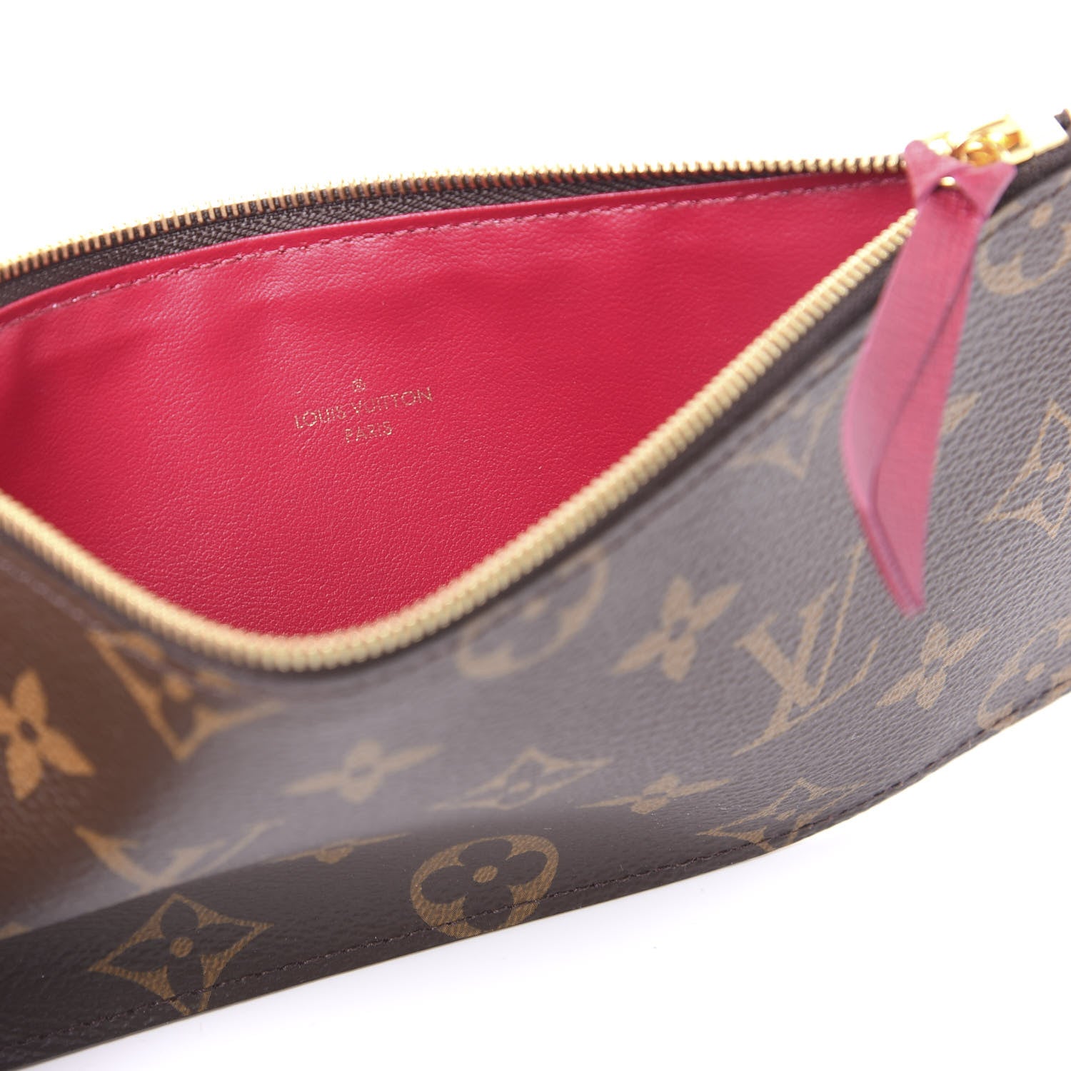 Louis Vuitton Monogram Felicie Chain Wallet Zippered Insert Fuchsia 7 of 8