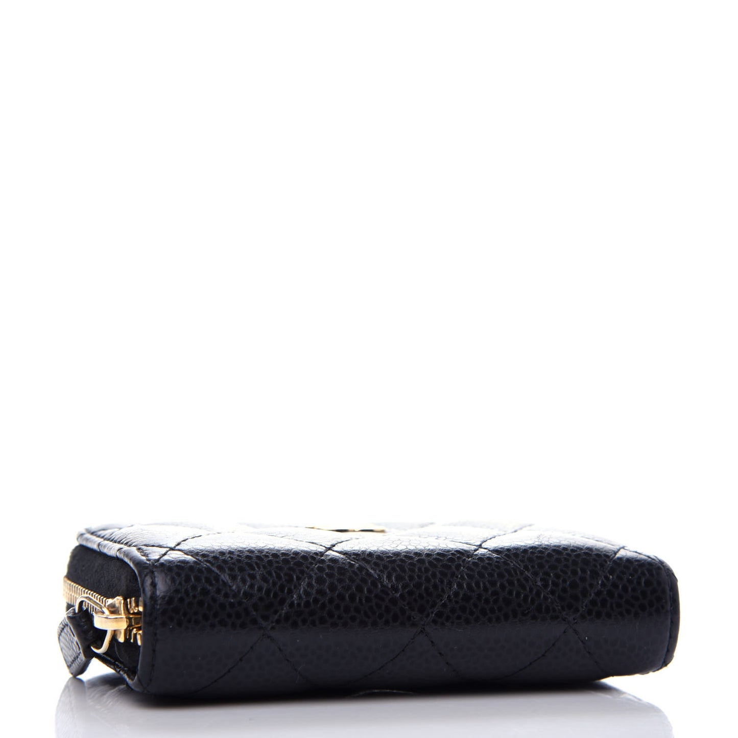 Caviar Quilted Zip Coin Purse Black