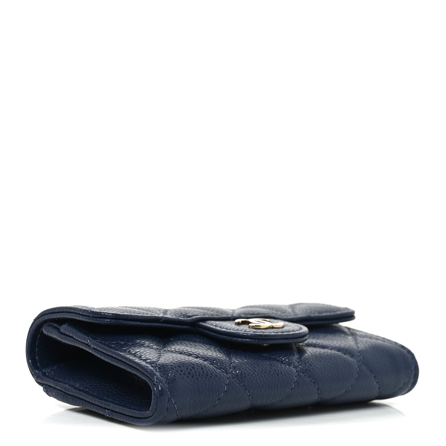 Chanel Caviar Quilted Flap Card Holder Wallet Navy Blue 4 of 9