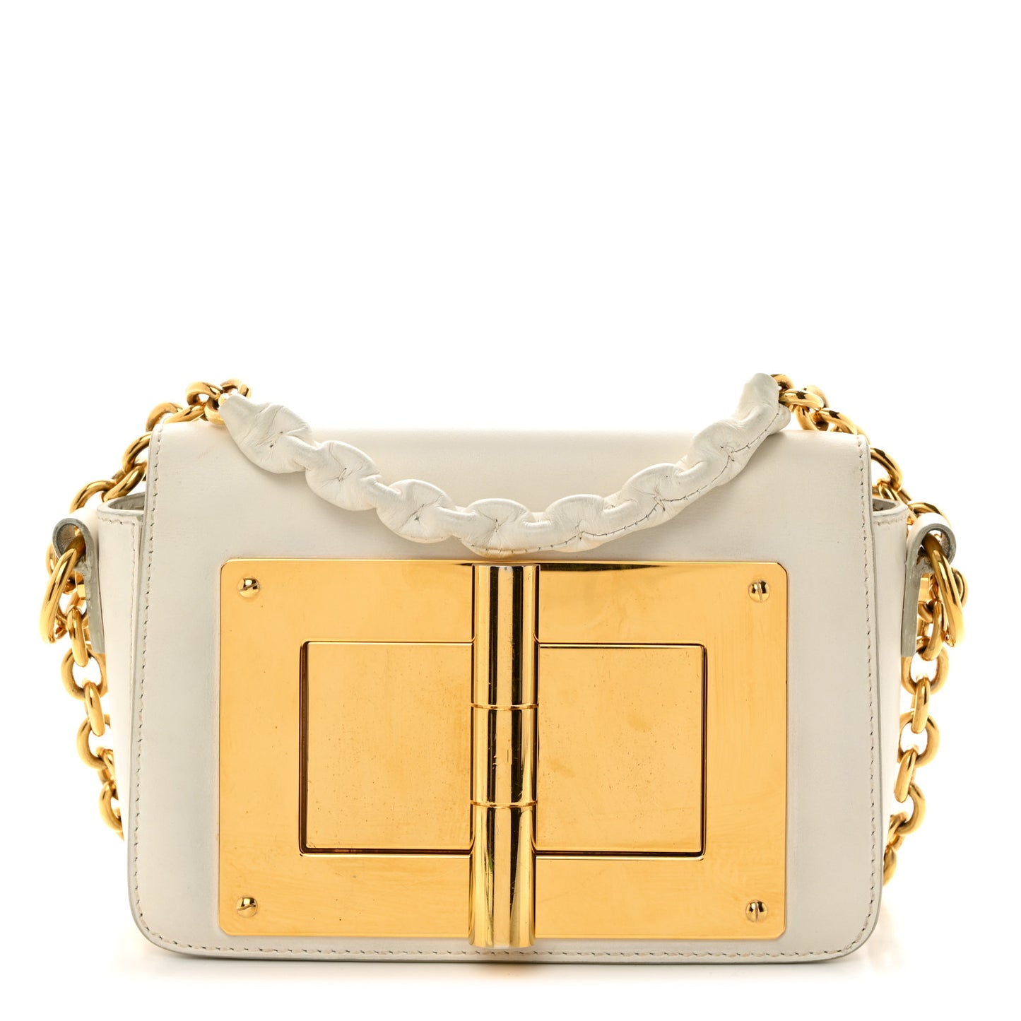 Calfskin Small Natalia Chain Bag White