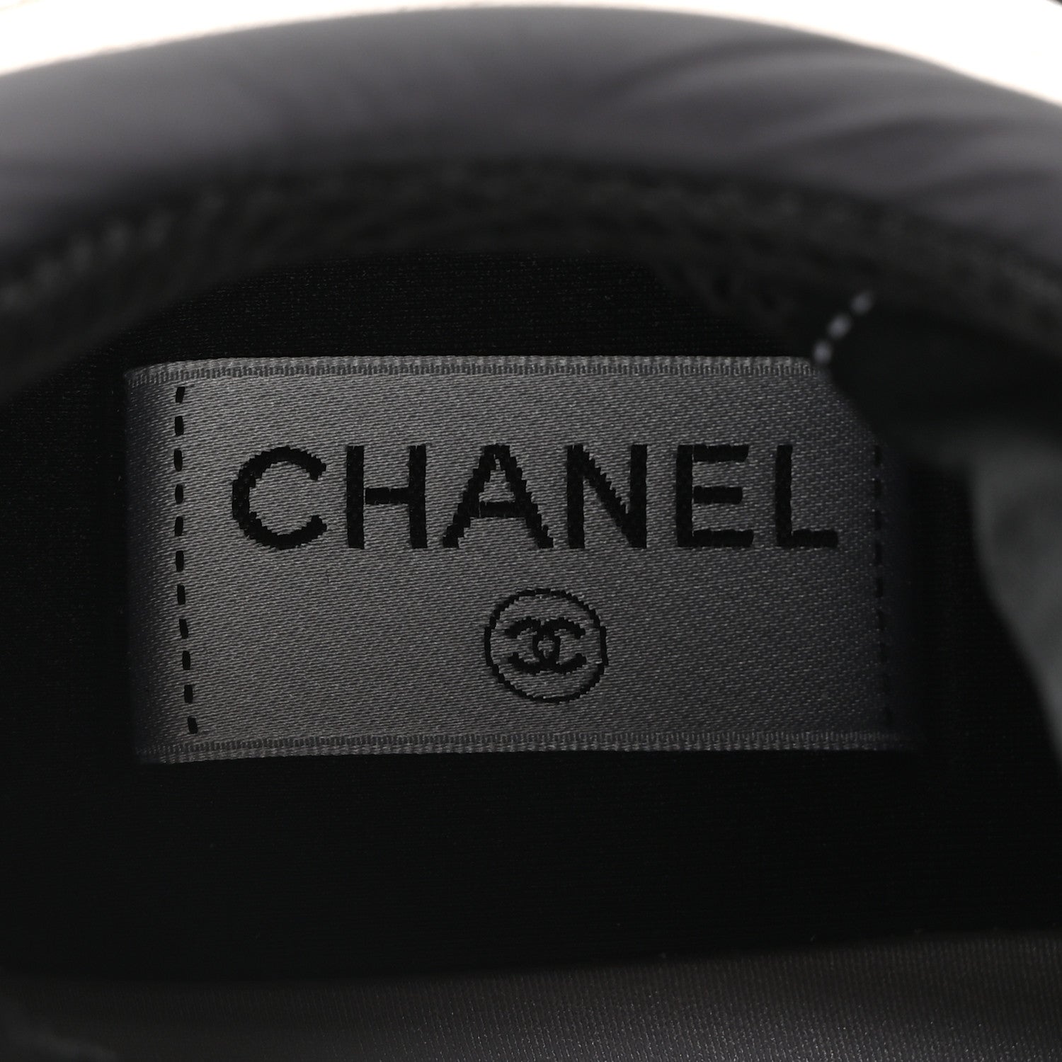 Chanel Mesh Suede Grained Calfskin Womens CC Sneakers 42 White Black 9 of 10
