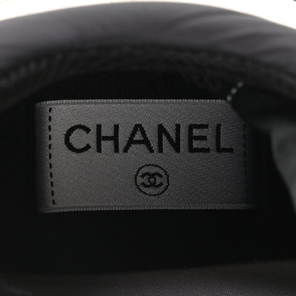 Chanel Mesh Suede Grained Calfskin Womens CC Sneakers 42 White Black 9 of 10