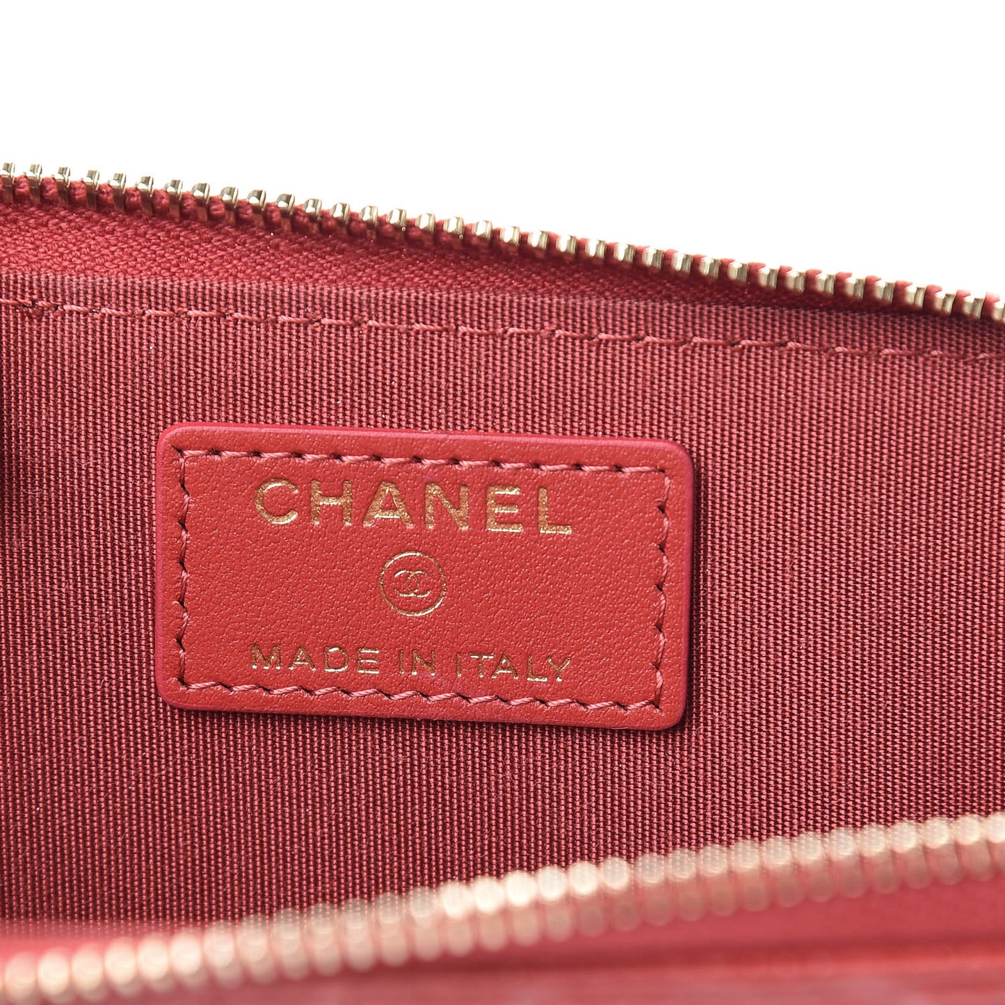 Caviar Camellia Embossed Key Holder Case Red