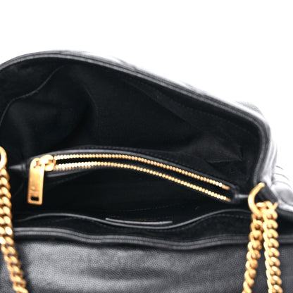 Saint Laurent Grain de Poudre Calfskin Y Quilted Monogram Small Loulou Chain Satchel Black 5 of 10