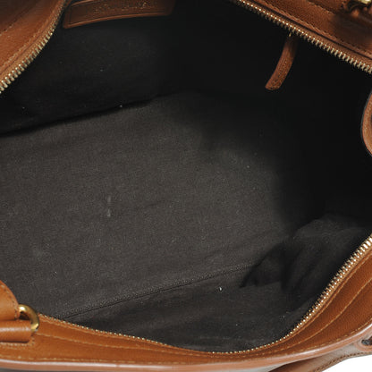 Saint Laurent Leather Mini Cabas Chyc Whiskey 5 of 9