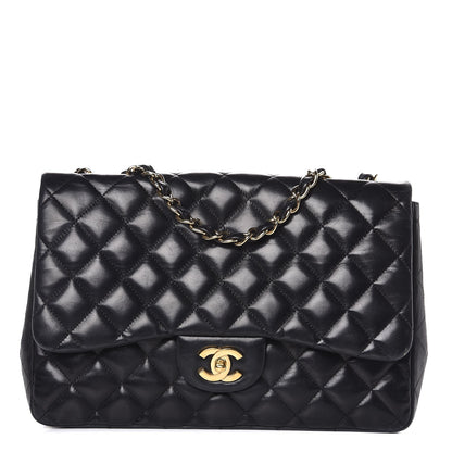 Chanel Lambskin Quilted Jumbo Single Flap Black 1 of 17