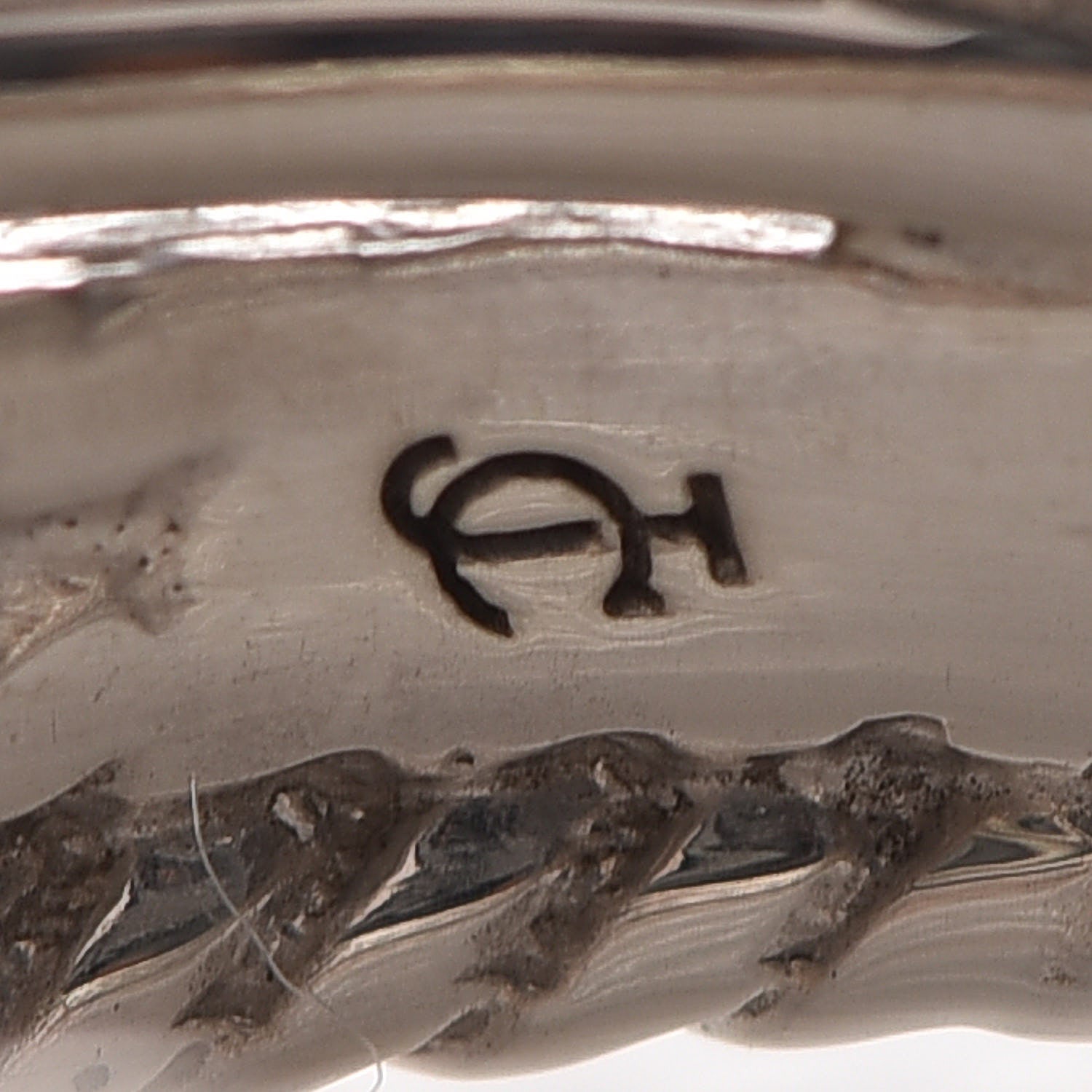 David Yurman Sterling Silver Diamond Wide Crossover Cable Ring 54 7 5 of 5