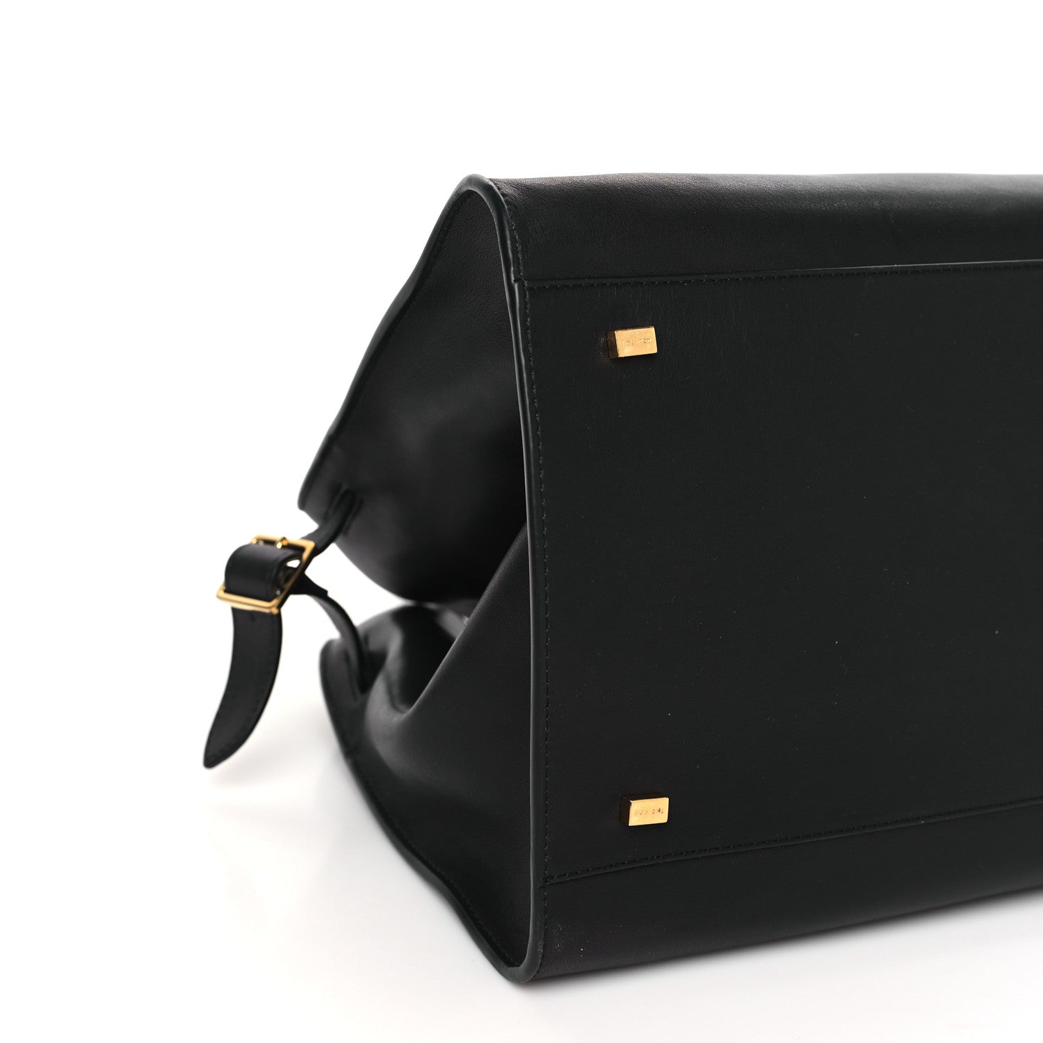 The Row THE ROW Polished Saddle Calfskin Soft Margaux 15 Black 7 of 8