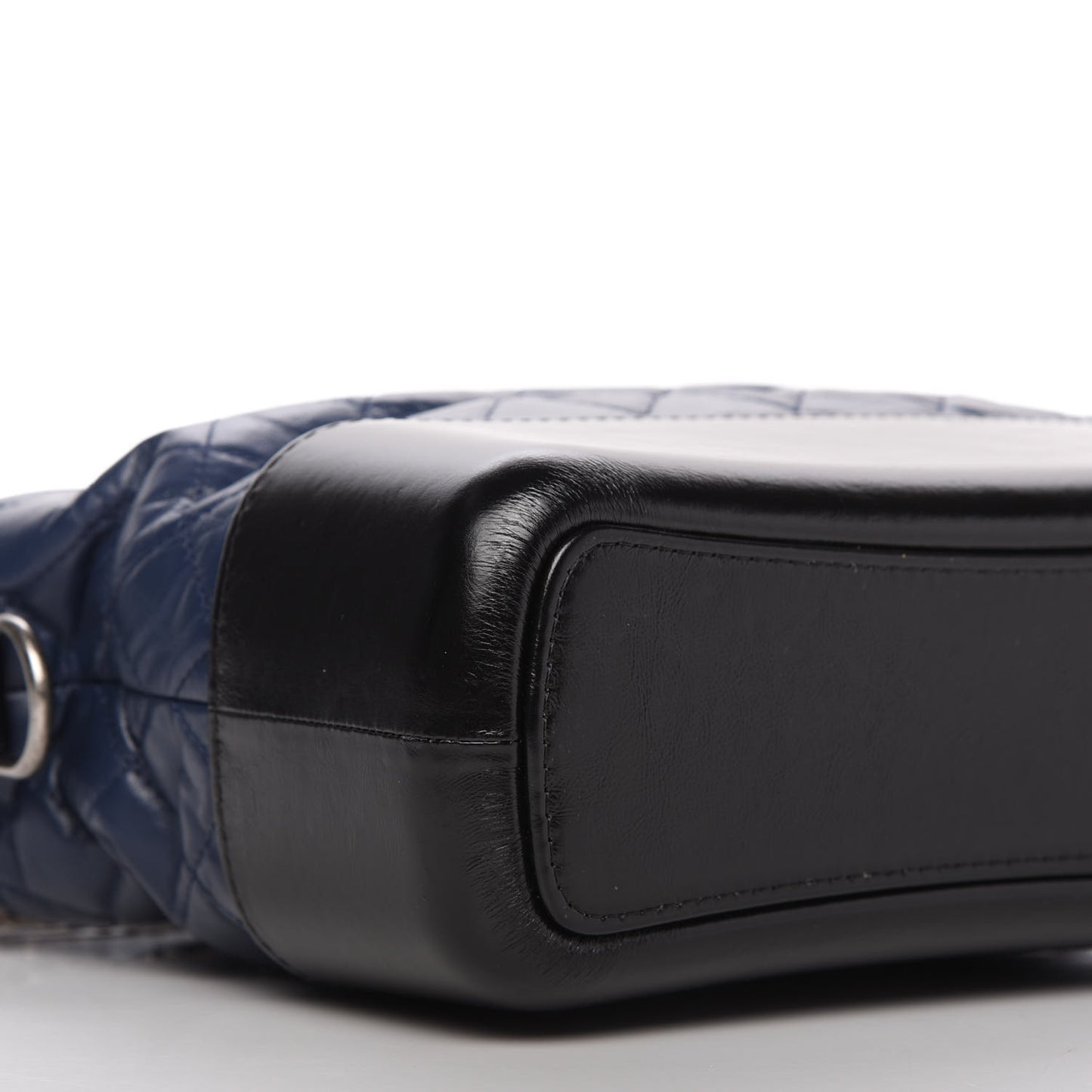 Aged Calfskin Quilted Medium Gabrielle Hobo Navy Black