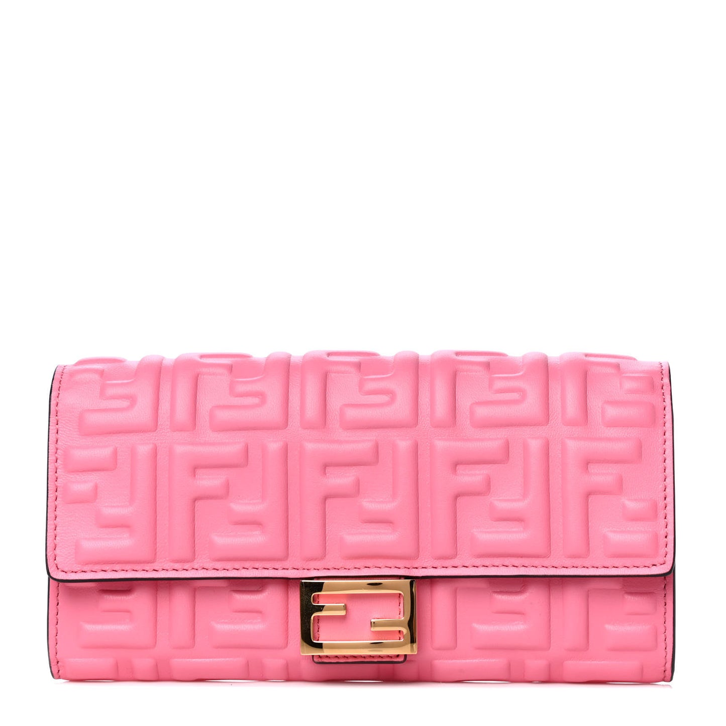 Nappa Matisse FF Embossed Continental Wallet Pink