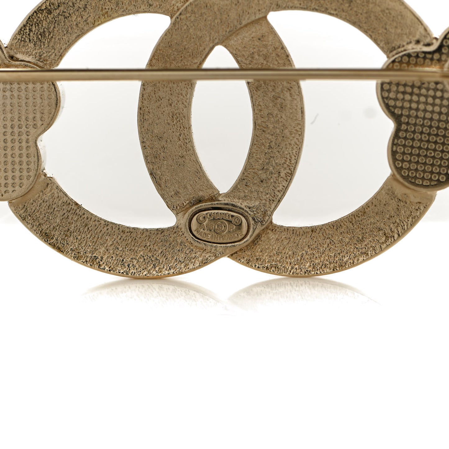 Metal CC Camellia Brooch Light Gold