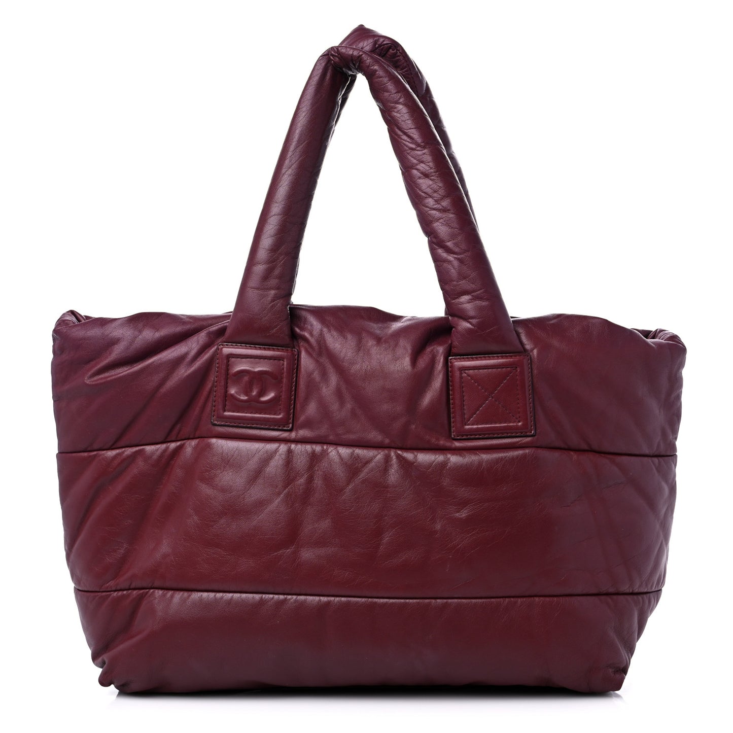 Lambskin Quilted Medium Coco Cocoon Reversible Tote Black