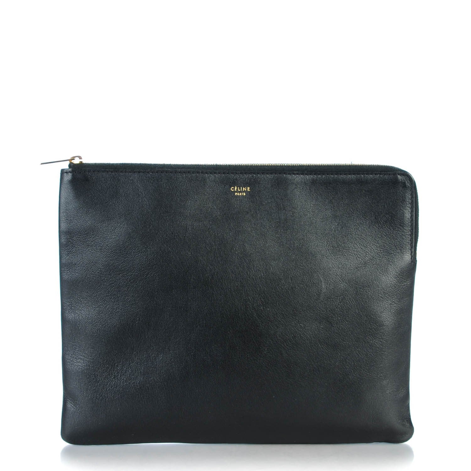 Celine Lambskin Zip Pouch Clutch Black 1 of 7