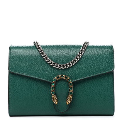 Gucci Calfskin Mini Dionysus Chain Wallet Emerald 1 of 4
